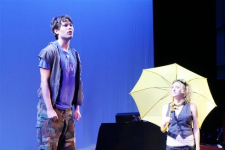 Jason Tam and Caissie Levy in The Yellow Wood. Photo by Lia Chang