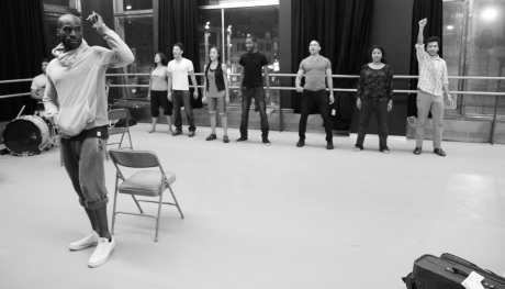 The cast of Bakwas Bumbug in rehearsal at DANY Studios in New York on 6/16/11. © 2011 Lia Chang 