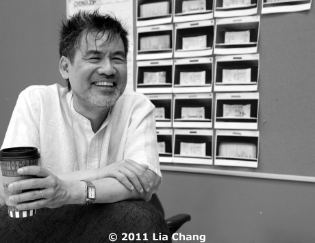 Playwright David Henry Hwang during a rehearsal for the world premiere of his new play Chinglish, directed by Leigh Silverman, in the Healy Rehearsal room at the Goodman Theatre in Chicago. © 2011 Lia Chang