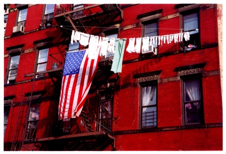  Flag and the clothesline Photo by Lia Chang