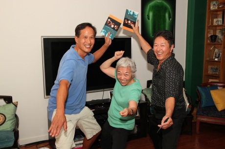 A Soh Daiko reunion for Peter Wong, Teddy Yoshikami and Rick Shiomi  Photo by Lia Chang