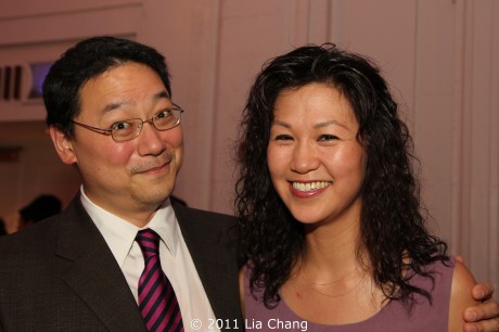 OCA-NY Chapter board member novelist Ed Lin with his wife actress Cindy Cheung at the OCA Awards Gala Dinner at the Grand Hyatt in New York on 8/6/11.  Photo by Lia Chang