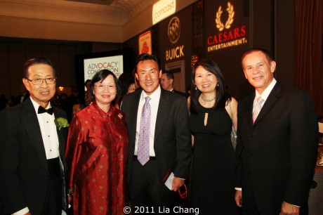 Michael Lin, Del. Mark Keam (D-35) and his wife Alex Seong Keam with with old friends and new at the OCA National Convention Awards Gala Dinner. Photo by Lia Chang