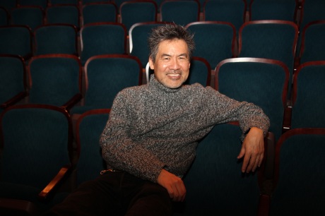 Playwright David Henry Hwang  in the Longacre Theatre in New York.   Photo by Lia Chang