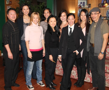Playwright and co-director Rick Shiomi, Cindy Cheung, Susan Dalton Quinn, Amanda Galang, Ako, Katie Lee Hill, Lia Chang, Gyu Jin Lim and co-director Raul Aranas.