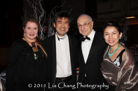 Kathryn Layng with her husband Asia Society Cultural Achievement Award winner David Henry Hwang, Asia Society Trustee Harold Newman and Yoshie Ito. (Lia Chang)