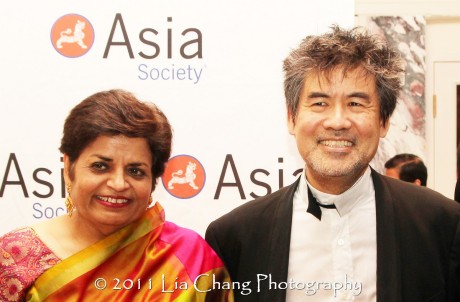 Asia Society President Vishakha Desai and Asia Society Cultural Achievement Award winner David Henry Hwang. (Lia Chang)