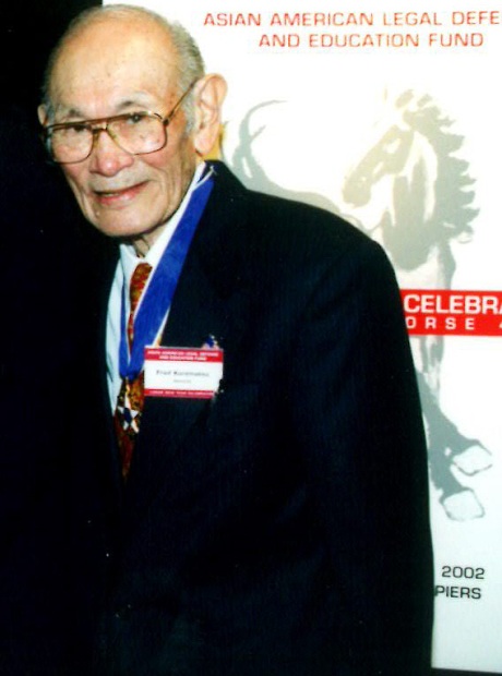 Justice in Action honoree Fred Korematsu at the Asian American Legal Defense and Education Fund Lunar New Year benefit  at Pier Sixty at Chelsea Piers in New York, on February 22, 2002. Photo by Lia Chang