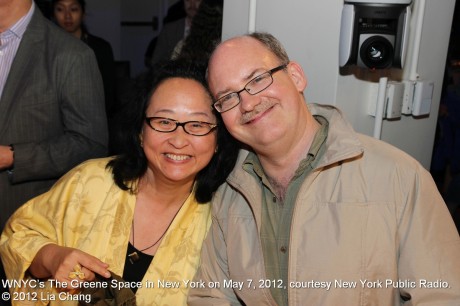 Chinglish cultural advisors Joanna C. Lee and Ken Smith at WNYC’s The Greene Space in New York on May 7, 2012, courtesy New York Public Radio. © 2012 Lia Chang