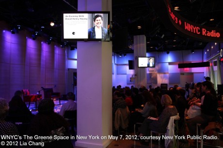 WNYC’s The Greene Space in New York on May 7, 2012, courtesy New York Public Radio. © 2012 Lia Chang