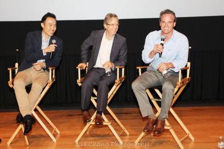 The Screen Actors Guild Foundation’s Conversations at NYIT Auditorium on Broadway in New York on August 1,2012, with Supercapitalist’s stars Derek Ting, Linus Roache and Michael Park. Photo by Lia Chang