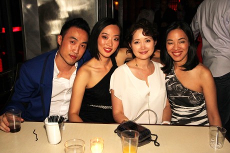 Derek Ting, Joyce Yung, Jane Valentine and Lia Chang celebrate the New York theatrical premiere of Supercapitalist at Crimson on August 10, 2012.
