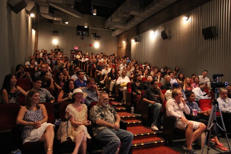 The audience at the New York theatrical premiere of Supercapitalist at Village East Cinema on August 10, 2012. Photo by Lia Chang