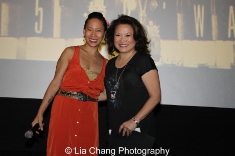Presenter Kelly Zen-Yie Tsai, a spoken word artist, presents the AAIFF Audience Choice Award for Narrative Feature to Lily Mariye for Model Minority at the Clearview Chelsea Cinemas in New York on August 5, 2012. Photo by Lia Chang