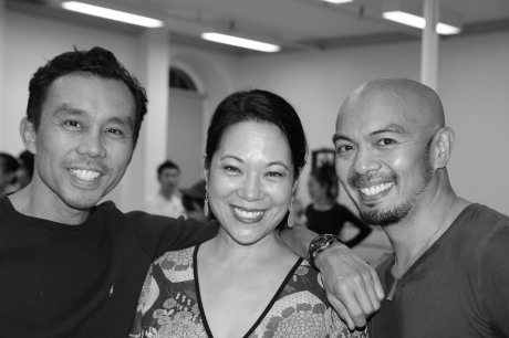 Ron Domingo, Christine Toy Johnson and Mel Sagrado Maghuyop. Photo by Lia Chang