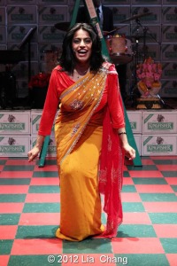 Internationally Acclaimed singer Falu in LAUGHistan's World Premiere of "BUMBUG The Musical". Photo Credit: Lia Chang