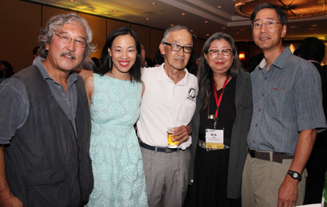 AAJA-NY chapter members Michael Yamashita, Lia Chang, Henry Moritsugu, Marilynn K. Yee and Stan Honda at the opening reception for the AAJA Convention at The New York Hilton on August 21, 2013. 