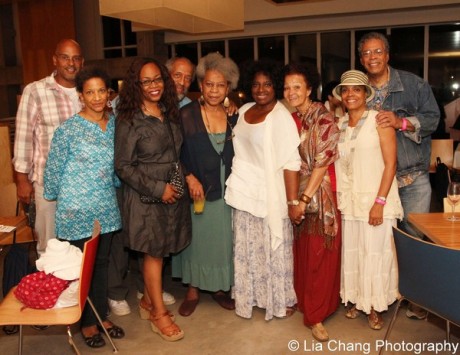 Seret Scott, Regina Taylor, Arthur French, Novella Nelson Latanya Richardson Jackson, Lizan Mitchell, Denise Burse and Charles Turner at The Pershing Square Signature Center in New York after an alumni performance of stop.reset. on August 25, 2013. Photo by Lia Chang