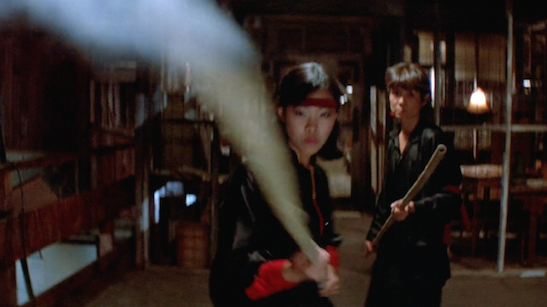 Lia Chang and Donna Noguchi in John Carpenter's Big Trouble in Little China (1986).