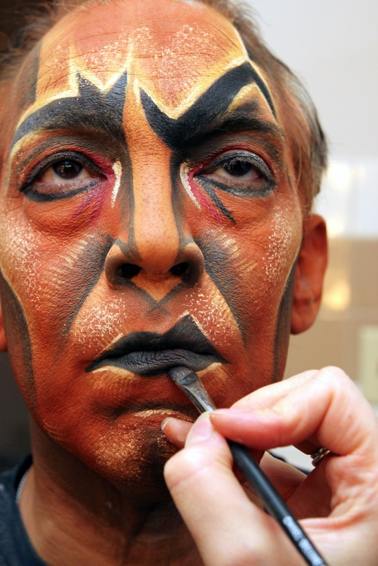Photo #166 Thom Sesma in makeup on August 23, 2010, at the Mandalay Bay Theatre, where he is currently starring as Scar in Disney's The Lion King Las Vegas. Credit:  Photo from The Lia Chang Theater Portfolio at the Library of Congress/AAPI Collection