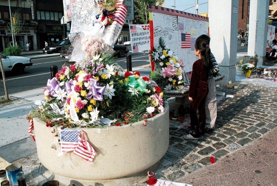 Memorial in Chatham Square after 9-11photo by Lia Chang 
