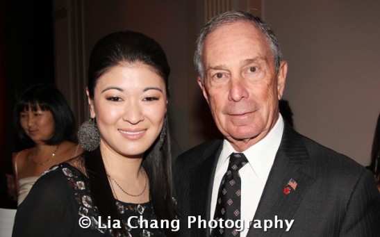 Chinglish star Jennifer Lim and Mayor Michael R. Bloomberg at the 32nd Annual MOCA Legacy Awards Gala at Cipriani Wall Street, 55 Wall St in New York on December 12, 2011. Photo by Lia Chang