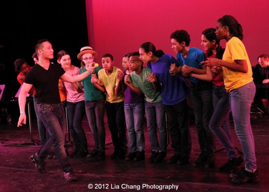 BD Wong and Rosie's Theater Kids in King Matt the First. Photo by Lia Chang