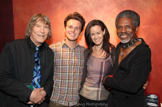 James Rado, Jonathan Groff, Kimberly Grigsby and André De Shields at The Laurie Beechman on October 5, 2012. Photo by Lia Chang