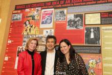 Bruce Lee’s widow, Linda Lee Cadwell, David Henry Hwang and Bruce’s daughter, Shannon Lee at the opening night party of ‘Kung Fu’ at Signature Theatre in New York on Februrary 24, 2014. Photo by Lia Chang