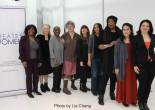 (Pictured Left to right: LPTW Board Member/LPTW Networking Committee Co-Chair/ Actress/Playwright Richarda Abrams, Playwright Fengar Gael, Playwright Lee Hunkins, LPTW Co-President/Dramaturg/Playwright/Moderator Maxine Kern, Playwright Caridad Svich, Playwright Kara Lee Corthron, Playwright/Performer Dael Orlandersmith, Playwright Jenny Lyn Bader, LPTW Board Member/LPTW Networking Committee Co-Chair/Actress/Playwright Romy Nordlinger). Photo by Lia Chang
