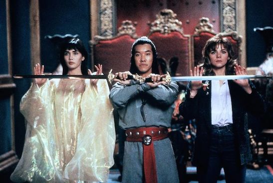 Peter Kwong, Suzee Pai and Kim Cattrall in Big Trouble in Little China. (c) Twentieth Century Fox