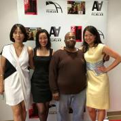72 Hour Shootout coordinator Youn Jung Kim, Lia Chang, Christopher Bourne and Asian American Film Lab president Jennifer Betit Yen at The Korea Society in New York on June 4, 2015. Photo by GK